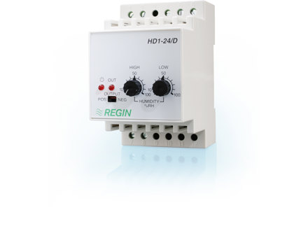 Electronic humidistat for DIN-rail mounting, 1- or 2-step