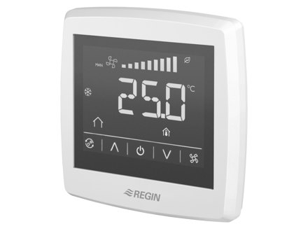 Room thermostat with touch display and communication for fan-coil applications